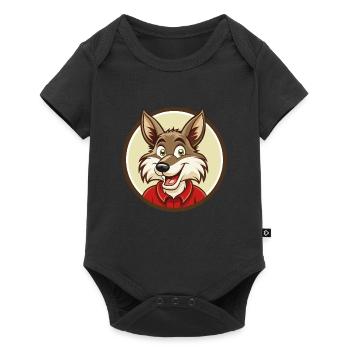 Coyote Colorful Kawaii Cartoon Character Clipart - Baby Premium short-sleeve bodysuit - black - Front
