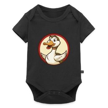 oie coloré kawaii personnage de dessin animé clipart - Body à manches courtes Premium Bébé - noir - Devant