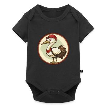 Crane Colorful Kawaii Cartoon Character Clipart - Baby Premium short-sleeve bodysuit - black - Front