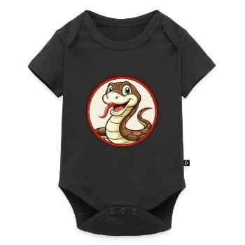 serpent coloré kawaii dessin animé personnage clipart - Body à manches courtes Premium Bébé - noir - Devant