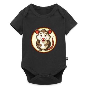 Possum Colorful Kawaii Cartoon Character Clipart - Baby Premium short-sleeve bodysuit - black - Front