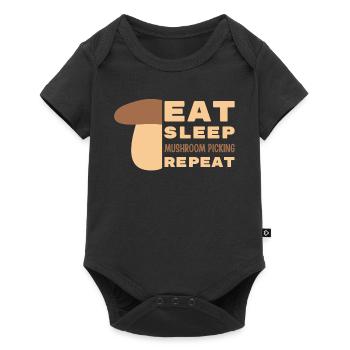 Manger, dormir, cueillir des champignons, répéter - Body à manches courtes Premium Bébé - noir - Devant
