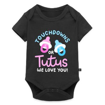 Touchdowns oder Tutus für Gender-Reveal-Partys - Baby Premium Kurzarmbody - Schwarz - Vorne