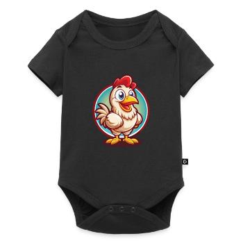 poulet drôle kawaii dessin animé clipart animal de compagnie - Body à manches courtes Premium Bébé - noir - Devant