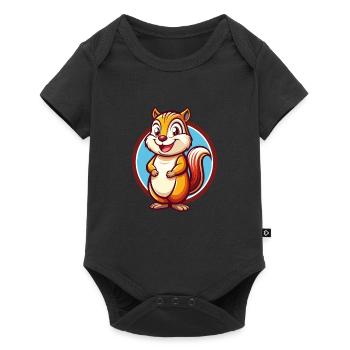 Chipmunk Lustige Kawaii Cartoon Clipart Tier Haustier - Baby Premium Kurzarmbody - Schwarz - Vorne
