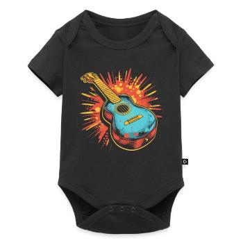 Ukulele Grafik - Baby Premium Kurzarmbody - Schwarz - Vorne