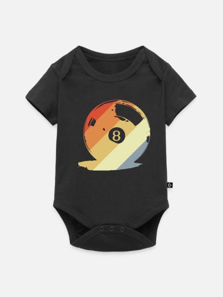 Retro Billardkugel Grafik - Baby Premium Kurzarmbody - Schwarz