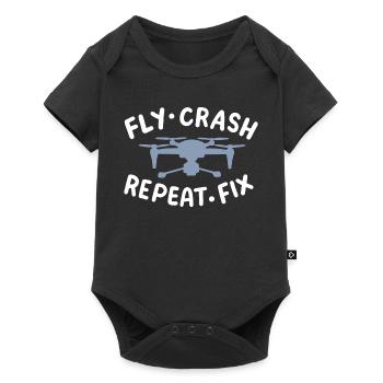 Drohne Pilot Quadrocopter UAV - Baby Premium Kurzarmbody - Schwarz - Vorne