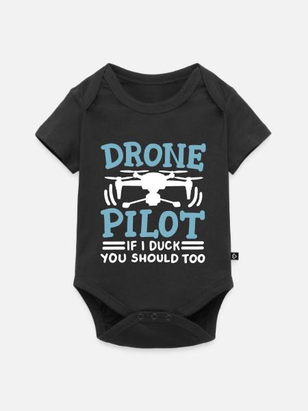 Drohnenpilot Drohne - Baby Premium Kurzarmbody - Schwarz