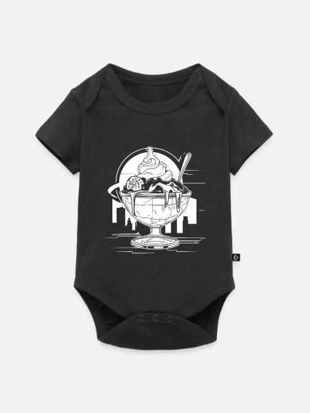 Grafik Eisbecher - Baby Premium Kurzarmbody - Schwarz