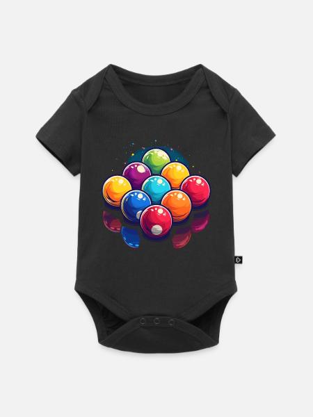 Billardkugeln Grafik - Baby Premium Kurzarmbody - Schwarz