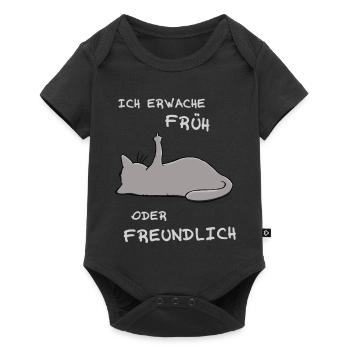 I wake up early or friendly - Baby Premium short-sleeve bodysuit - black - Front