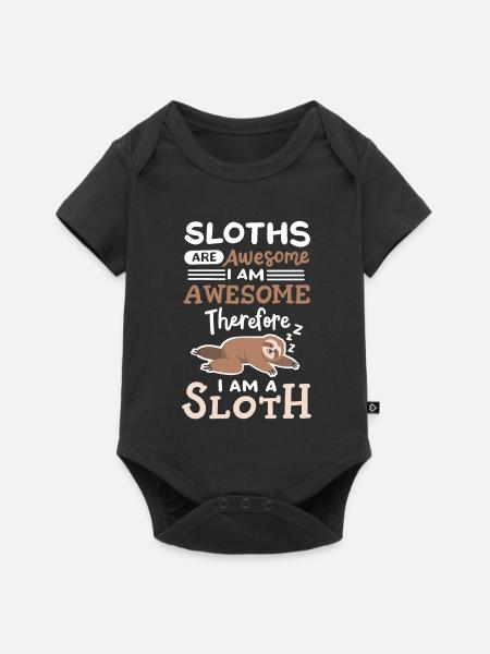 Faultier Liebhaber - Baby Premium Kurzarmbody - Schwarz