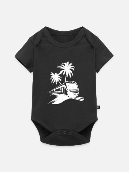 Eisenbahn Skizze - Baby Premium Kurzarmbody - Schwarz