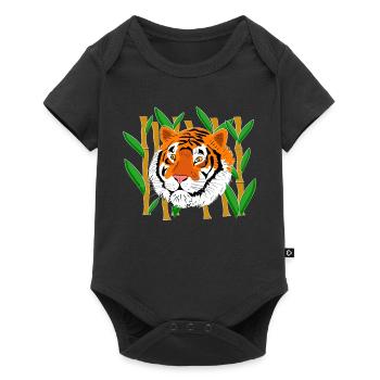 Tête de tigre - Body à manches courtes Premium Bébé - noir - Devant
