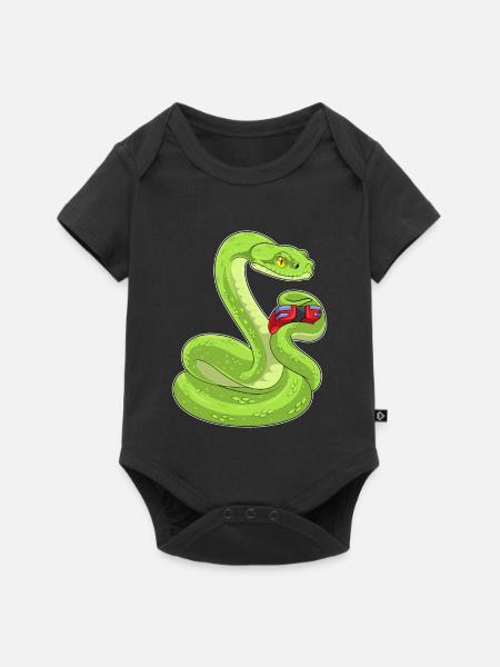 Schlange Gamer Controller - Baby Premium Kurzarmbody - Schwarz