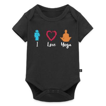 I love yoga - Baby Premium short-sleeve bodysuit - black - Front