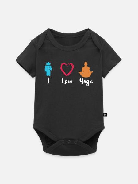 Ich liebe Yoga - Baby Premium Kurzarmbody - Schwarz