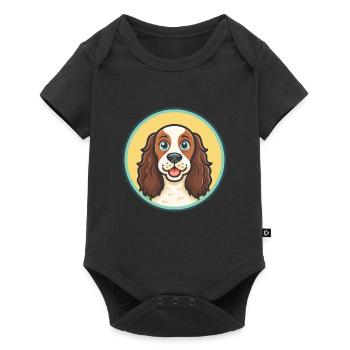 Alpine Spaniel Dog Breed Cartoon Kawaii Clipart - Baby Premium short-sleeve bodysuit - black - Front