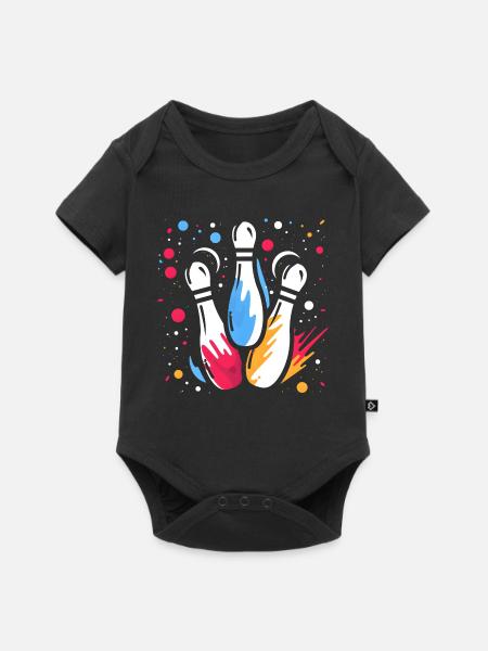 Retro Kegeln - Baby Premium Kurzarmbody - Schwarz