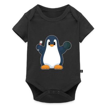 Quille à boule de bowling Penguin - Body à manches courtes Premium Bébé - noir - Devant