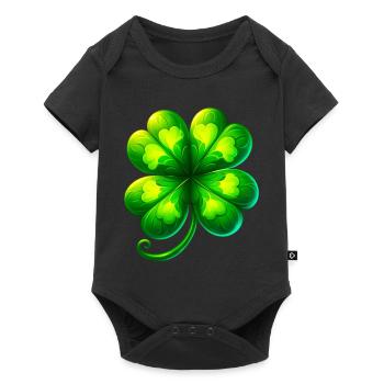 Four-leaf clover - Baby Premium short-sleeve bodysuit - black - Front