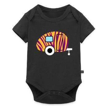 Caravan Caravan Zebra Pattern Animal Print Camper - Baby Premium short-sleeve bodysuit - black - Front