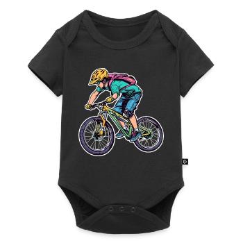 Funny mountain bike lover - Baby Premium short-sleeve bodysuit - black - Front