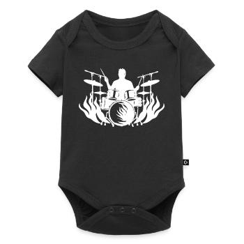 Dessin du batteur - Body à manches courtes Premium Bébé - noir - Devant