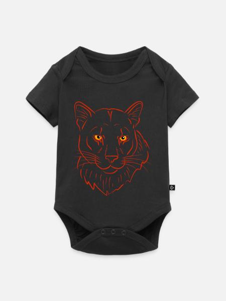 Bergloewe raubtier - Baby Premium Kurzarmbody - Schwarz