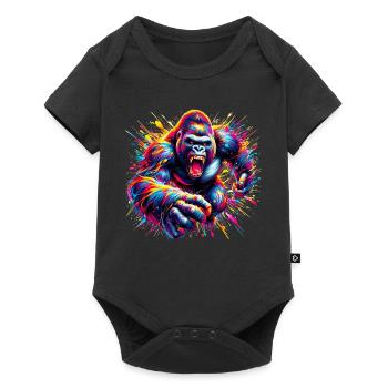 Gorilla - Baby Premium short-sleeve bodysuit - black - Front