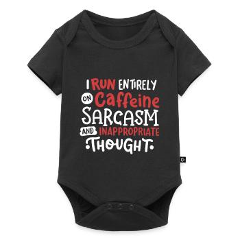Sarkasmus Koffein sarkastisch - Baby Premium Kurzarmbody - Schwarz - Vorne