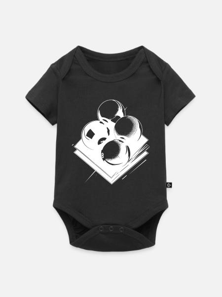 Billardkugeln Skizze - Baby Premium Kurzarmbody - Schwarz