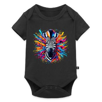 Zebra - Baby Premium Kurzarmbody - Schwarz - Vorne