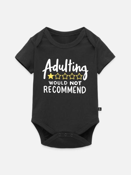 Erwachsen werden lustig sarkastisch - Baby Premium Kurzarmbody - Schwarz