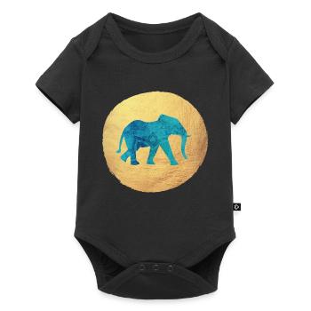 Cercle de Yoga Éléphant Luxe Yogi Inde Méditation om - Body à manches courtes Premium Bébé - noir - Devant