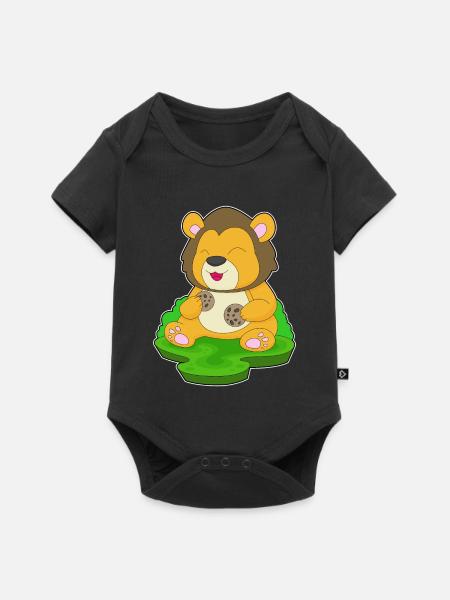 Löwe Cookie - Baby Premium Kurzarmbody - Schwarz