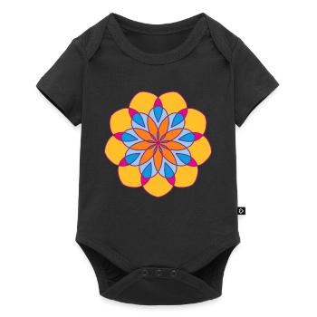 Yoga Mandala Sun Meditation om Namaste Shanti - Baby Premium short-sleeve bodysuit - black - Front