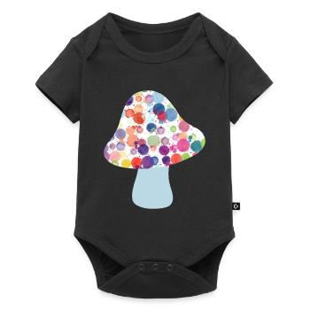 Mushroom Lucky Charm Fall Dots Colorful Kids Dots - Baby Premium short-sleeve bodysuit - black - Front