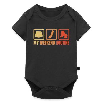 Weekend with roller skates - Baby Premium short-sleeve bodysuit - black - Front