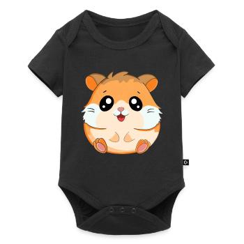 Hamster - Baby Premium Kurzarmbody - Schwarz - Vorne