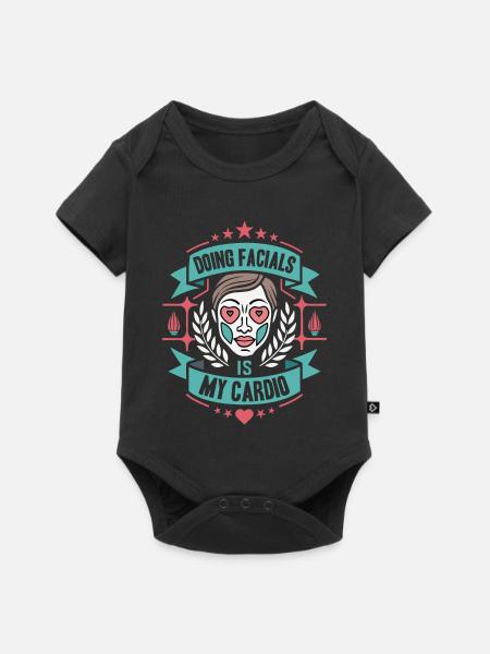 Gesichtsbehandlung Cardio Motiv - Baby Premium Kurzarmbody - Schwarz