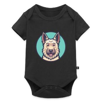 Berger Picard Chien Race Dessin animé Kawaii Clipart Animal de compagnie - Body à manches courtes Premium Bébé - noir - Devant