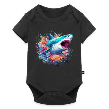 Shark - Baby Premium short-sleeve bodysuit - black - Front
