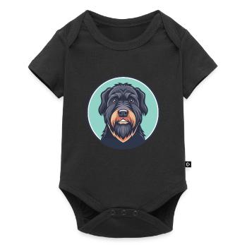 Schwarzer Russischer Terrier Hund Rasse Karikatur Kawaii Haustier - Baby Premium Kurzarmbody - Schwarz - Vorne