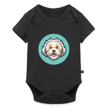 Bolognaise Chien Race Dessin Animé Kawaii Clipart Animal - Body à manches courtes Premium Bébé - noir - Devant