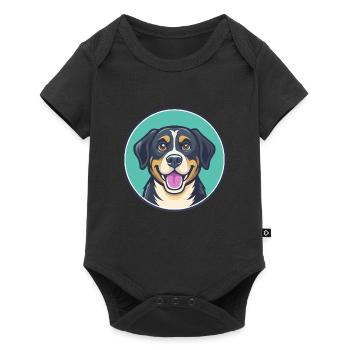 Can De Chira Chien Race Dessin animé Kawaii Clipart Animal de compagnie - Body à manches courtes Premium Bébé - noir - Devant