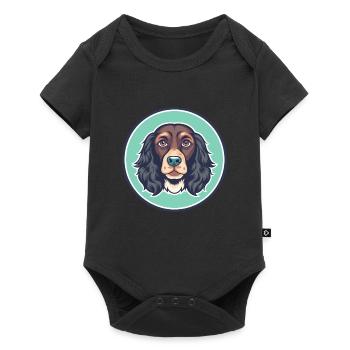 Boykin Spaniel Chien Race Dessin animé Kawaii Clipart - Body à manches courtes Premium Bébé - noir - Devant