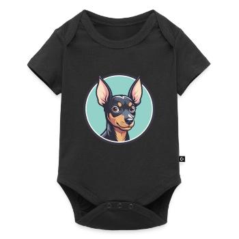English Toy Terrier Dog Breed Funny Cartoon Kawaii - Baby Premium short-sleeve bodysuit - black - Front