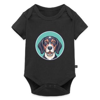 Halden Hound Hund Rasse Cartoon Kawaii Clipart Haustier - Baby Premium Kurzarmbody - Schwarz - Vorne